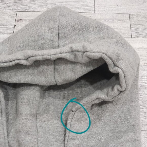 Champion Reverse Weave Hoodie Chenille Spellout Logo Streetwear Gray Mens L - Picture 12 of 12